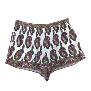 Anthropologie Women's Floral Paisley Elastic Waist Shorts Multicolor Size XL